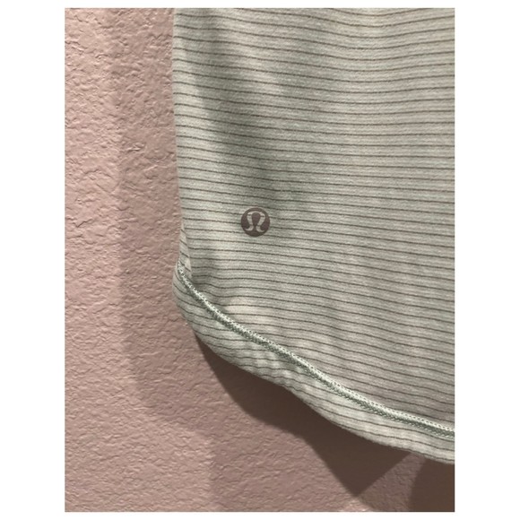 LULULEMON Heathered Fresh Teal Striped Tee - Picture 4 of 4